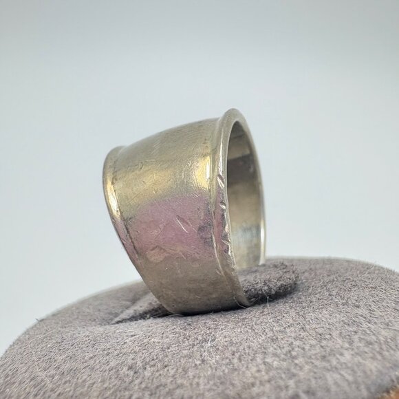 VTG Solid Sterling Silver 925 Tapered Cigar Band Ring Size 6.25 - Picture 8 of 13